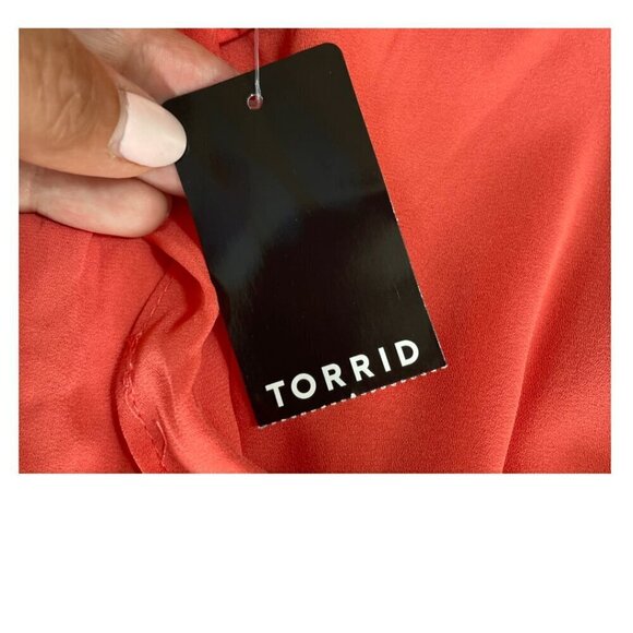 Torrid Orange Summer Blouse with Ruffles‎ NWT Size 3X - Picture 5 of 6